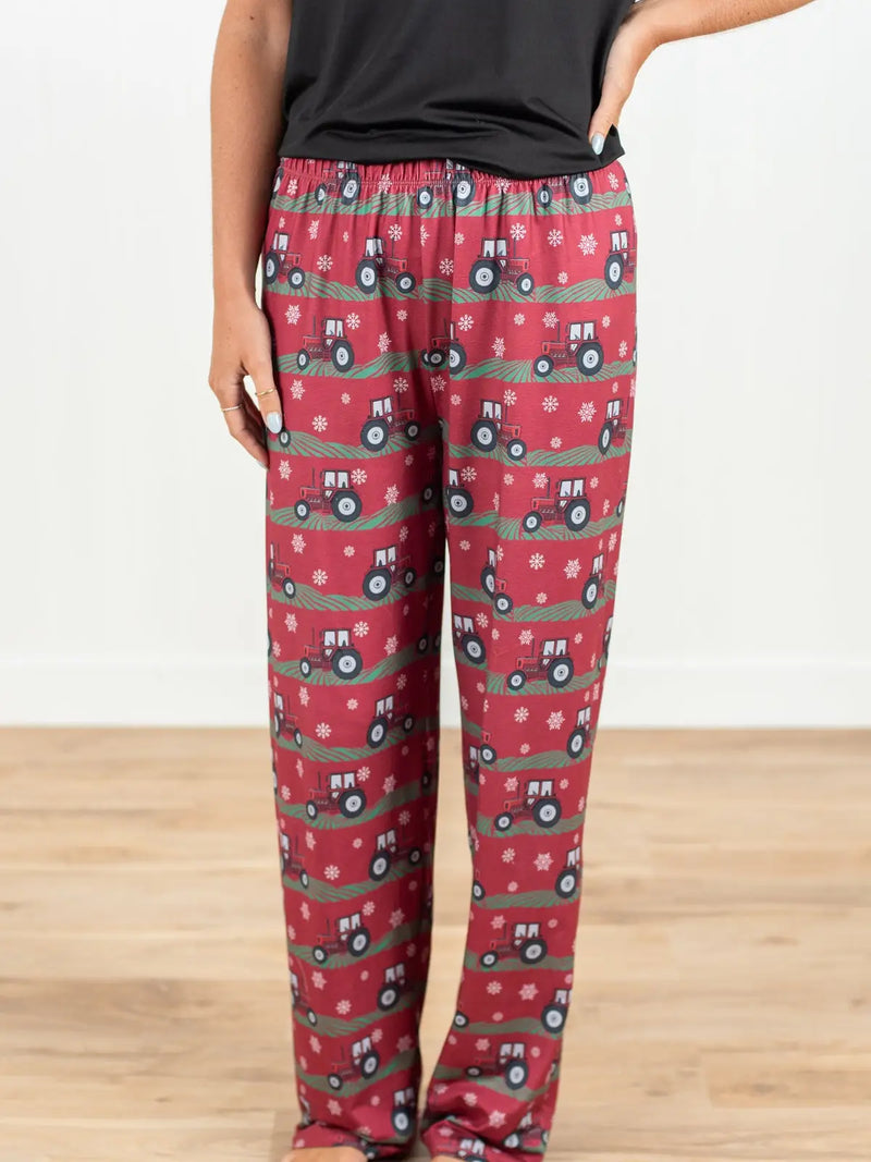 Red Tractor Christmas ADULT Bamboo PJ Pants | AFC