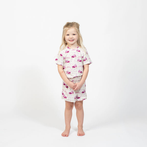 AFC | Floral Tractor Toddler/Youth Bamboo Top/Shorts