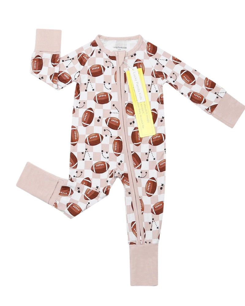 Lucky Panda | Bamboo Baby Clothing Unisex Zip Romper | Game Day