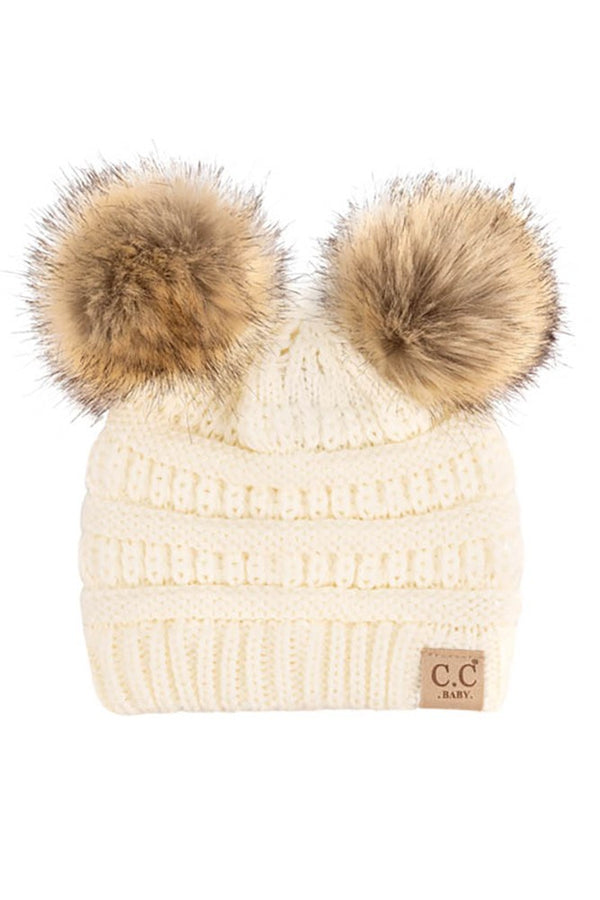 INFANT Fur Pom Pom Hat