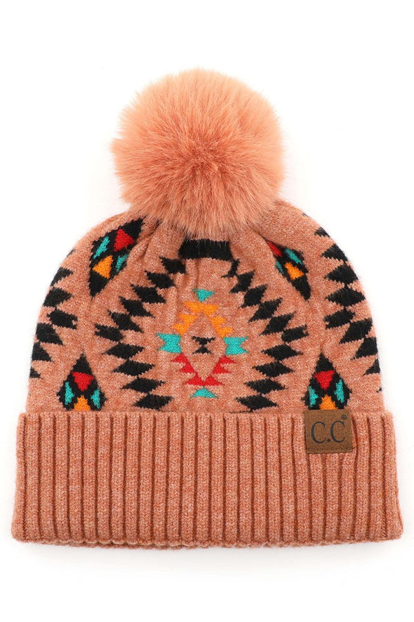 Aztec Fur Pom Hat