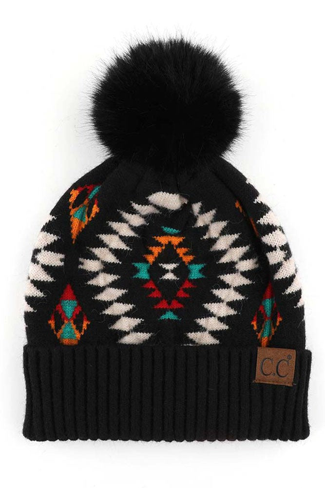 Aztec Fur Pom Hat