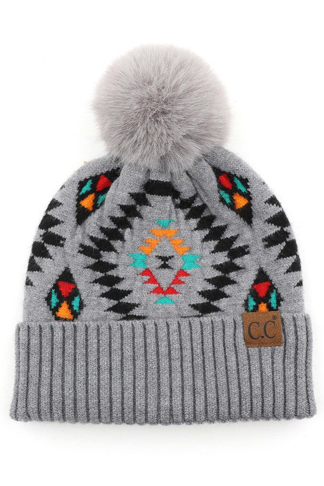 Aztec Fur Pom Hat