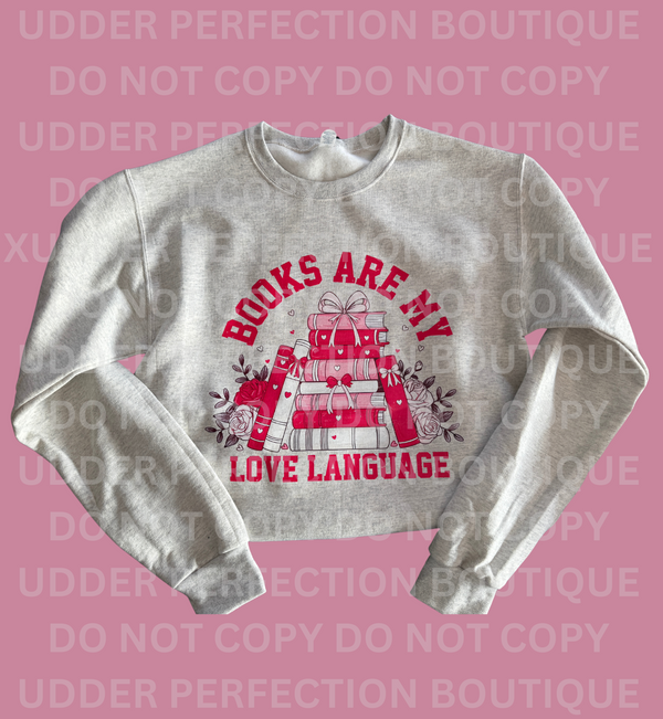 Books are my Love Language Crewneck- Oatmeal Heather