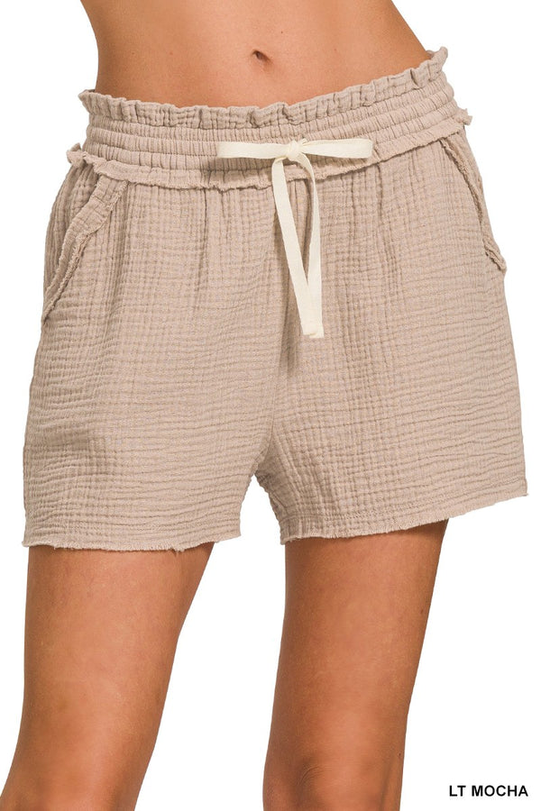 Elasticband Drawstring Shorts
