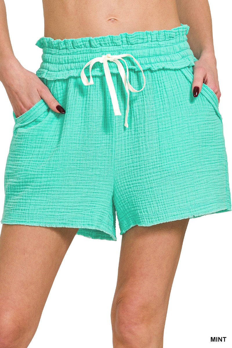Elasticband Drawstring Shorts
