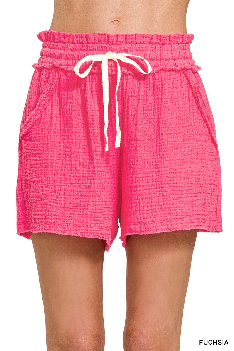 Elasticband Drawstring Shorts