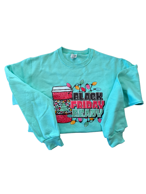 Black Friday Ready- Crewneck Cool Mint