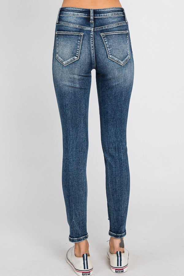 High Rise Destroyed Skinny Jeans- Medium