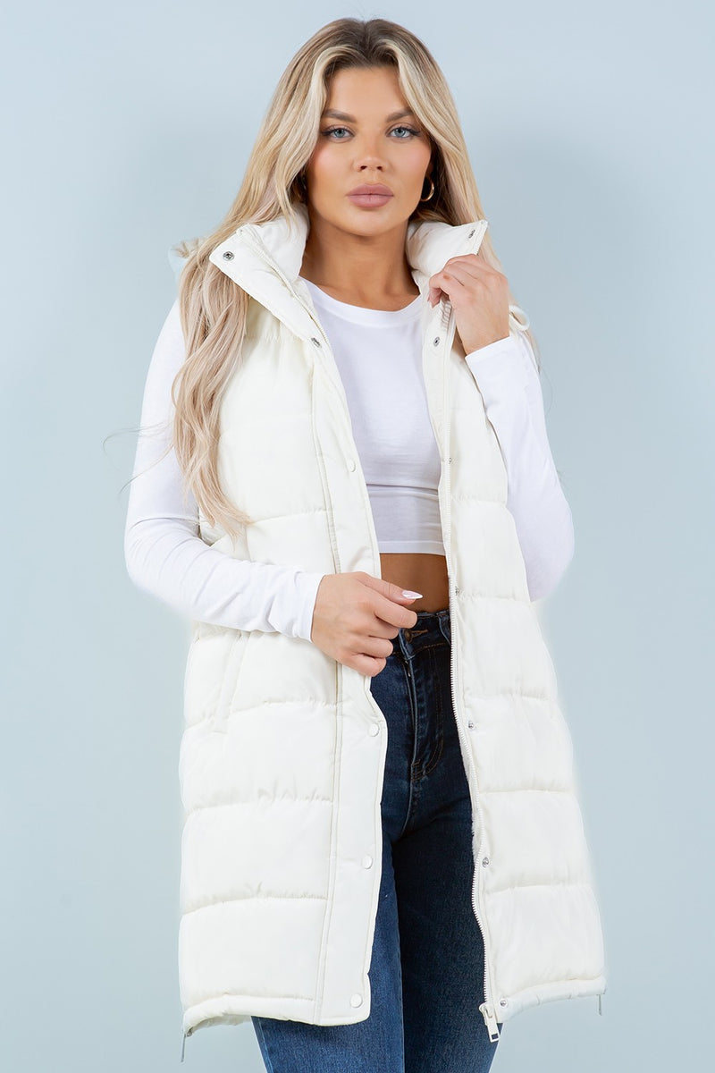 Black Long Puffer Vest