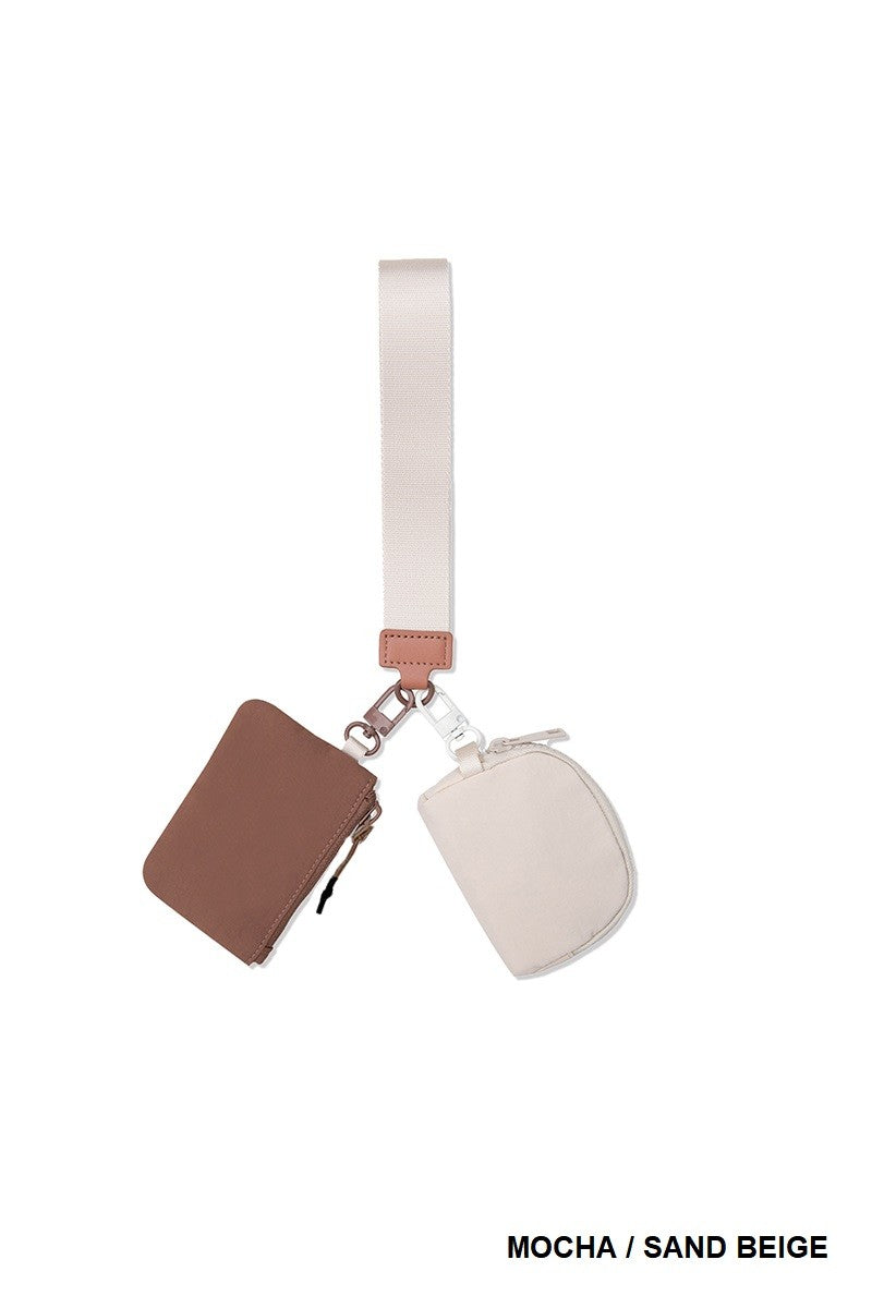 Dual Pouch Keychain Wristlet