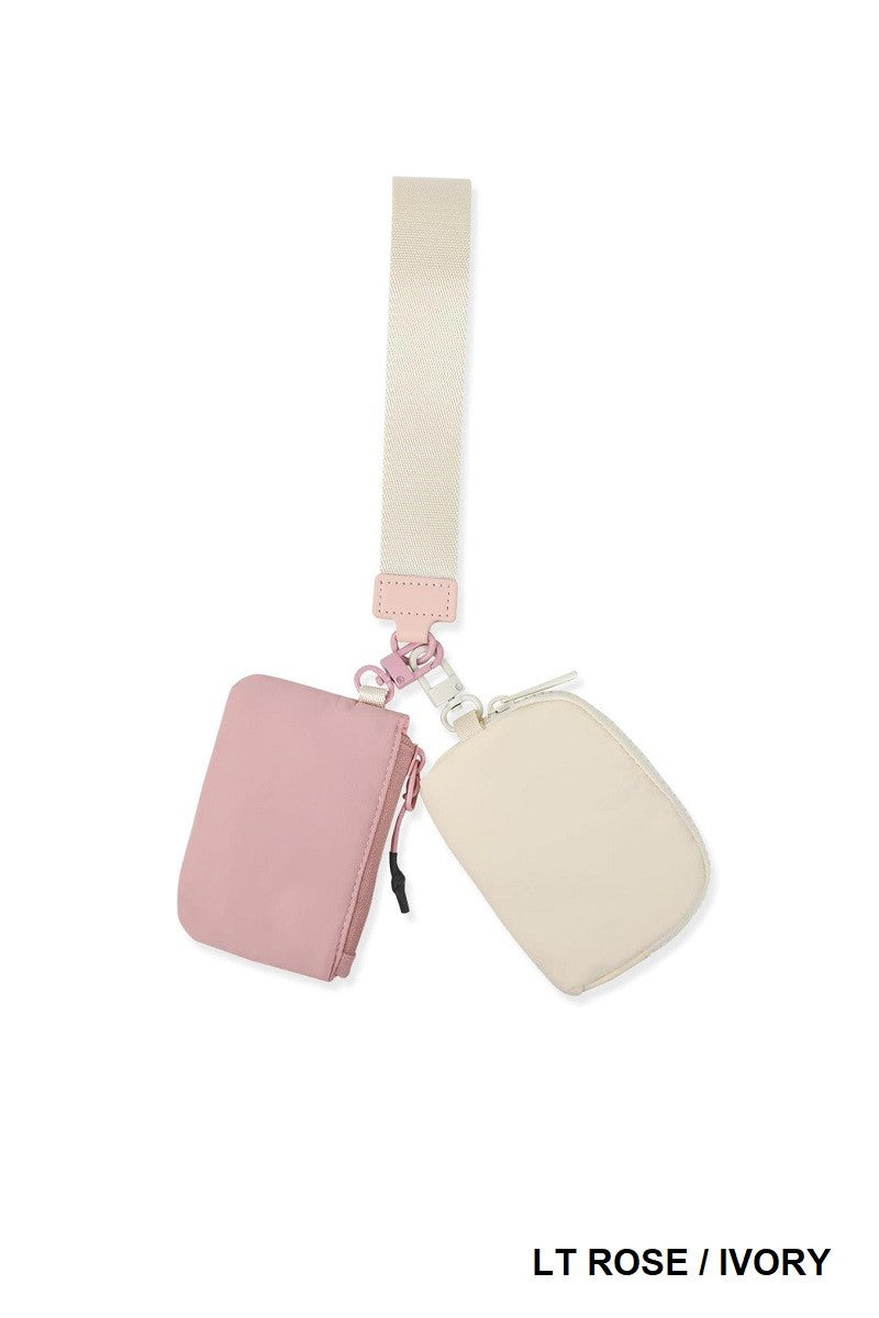 Dual Pouch Keychain Wristlet