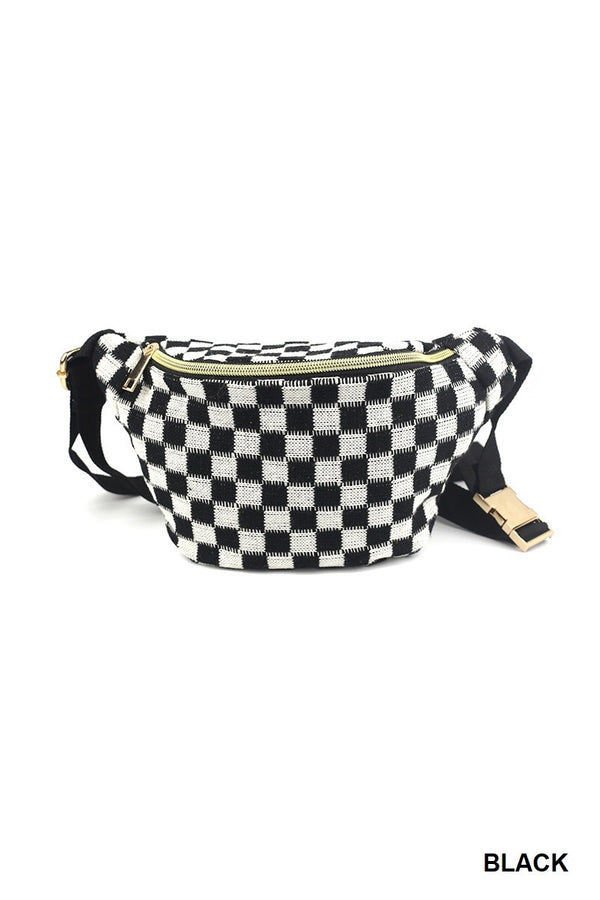 Checkered Crossbody Sling Bag