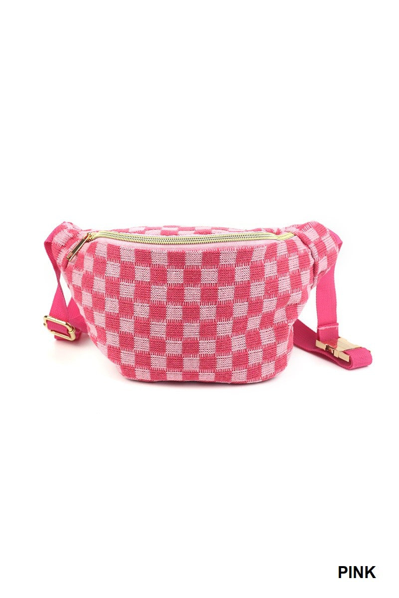 Checkered Crossbody Sling Bag