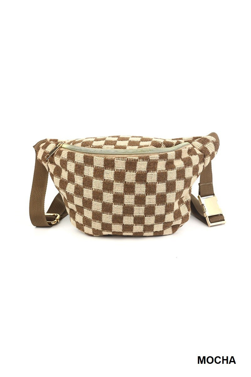 Checkered Crossbody Sling Bag