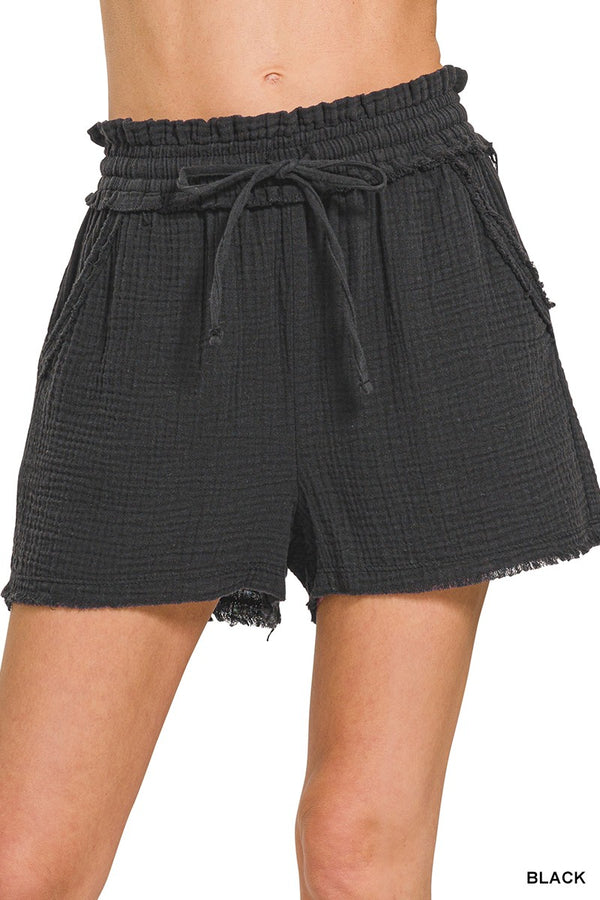 Double Gauze Drawstring Shorts