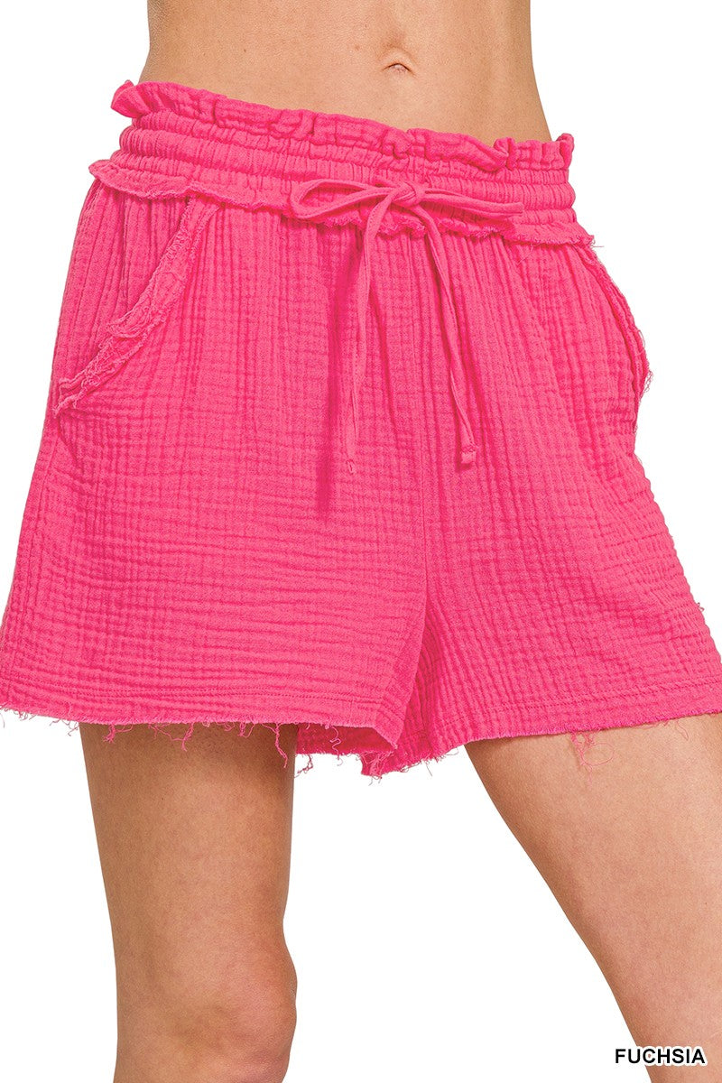 Double Gauze Drawstring Shorts