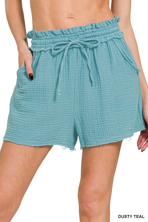 Double Gauze Drawstring Shorts