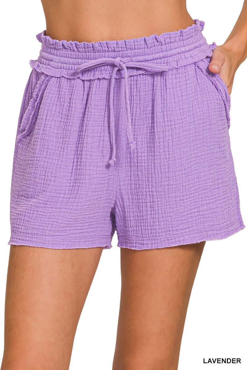 Double Gauze Drawstring Shorts