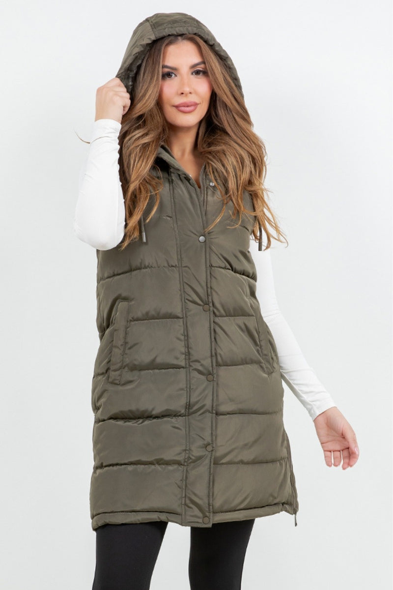 Black Long Puffer Vest