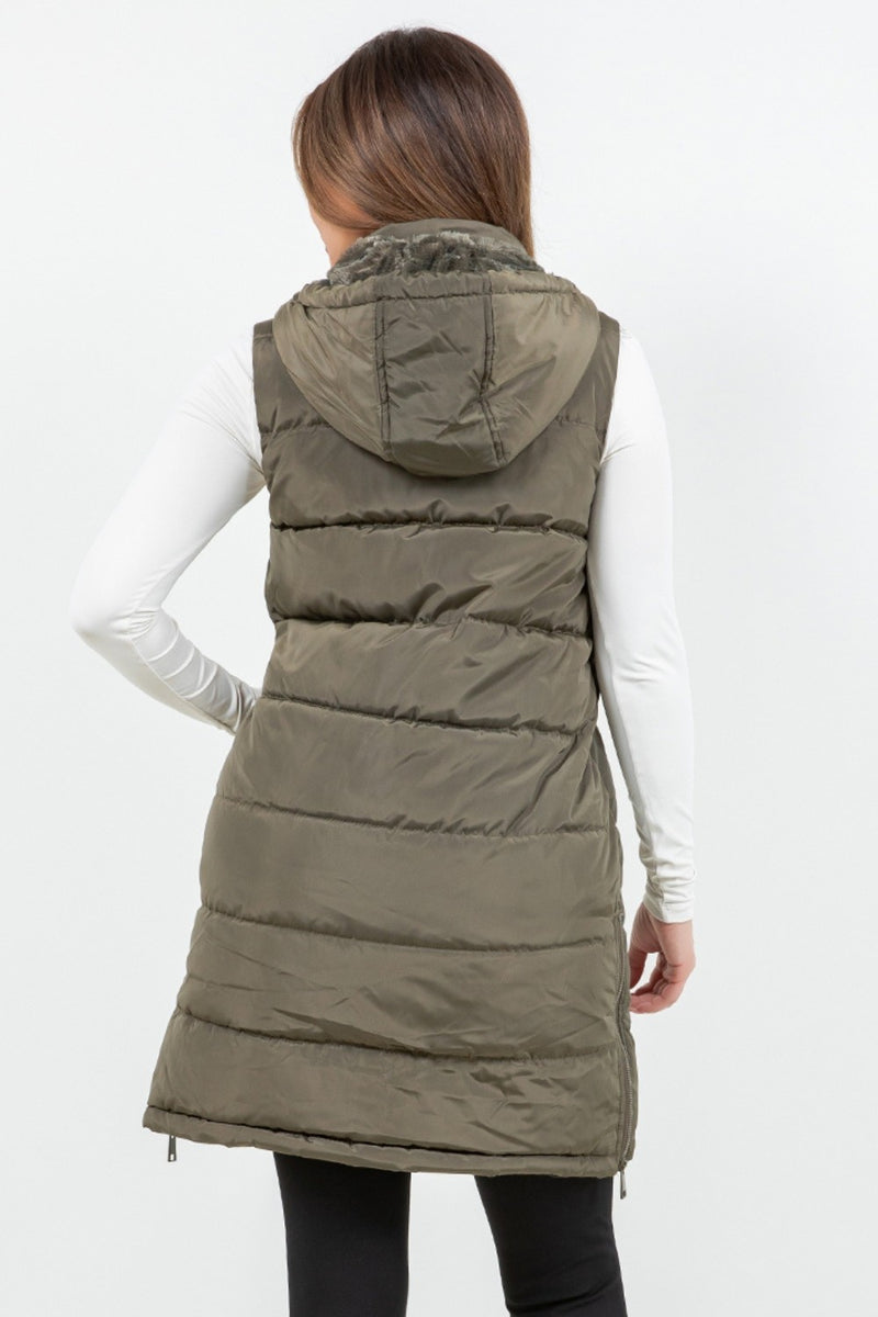 Black Long Puffer Vest