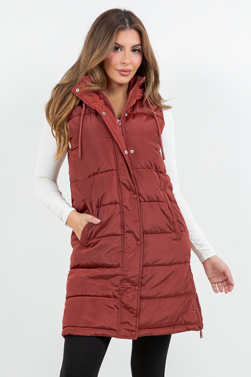Black Long Puffer Vest
