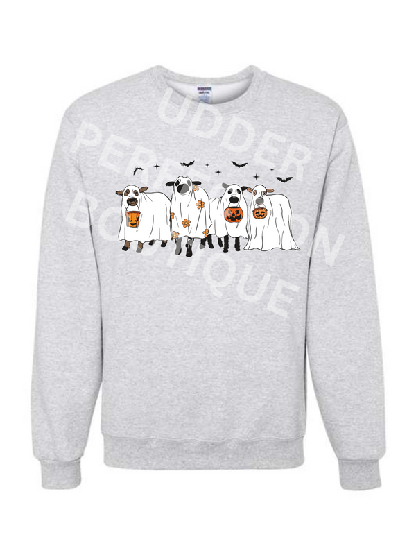 Moo Ghosts- Ash Crewneck