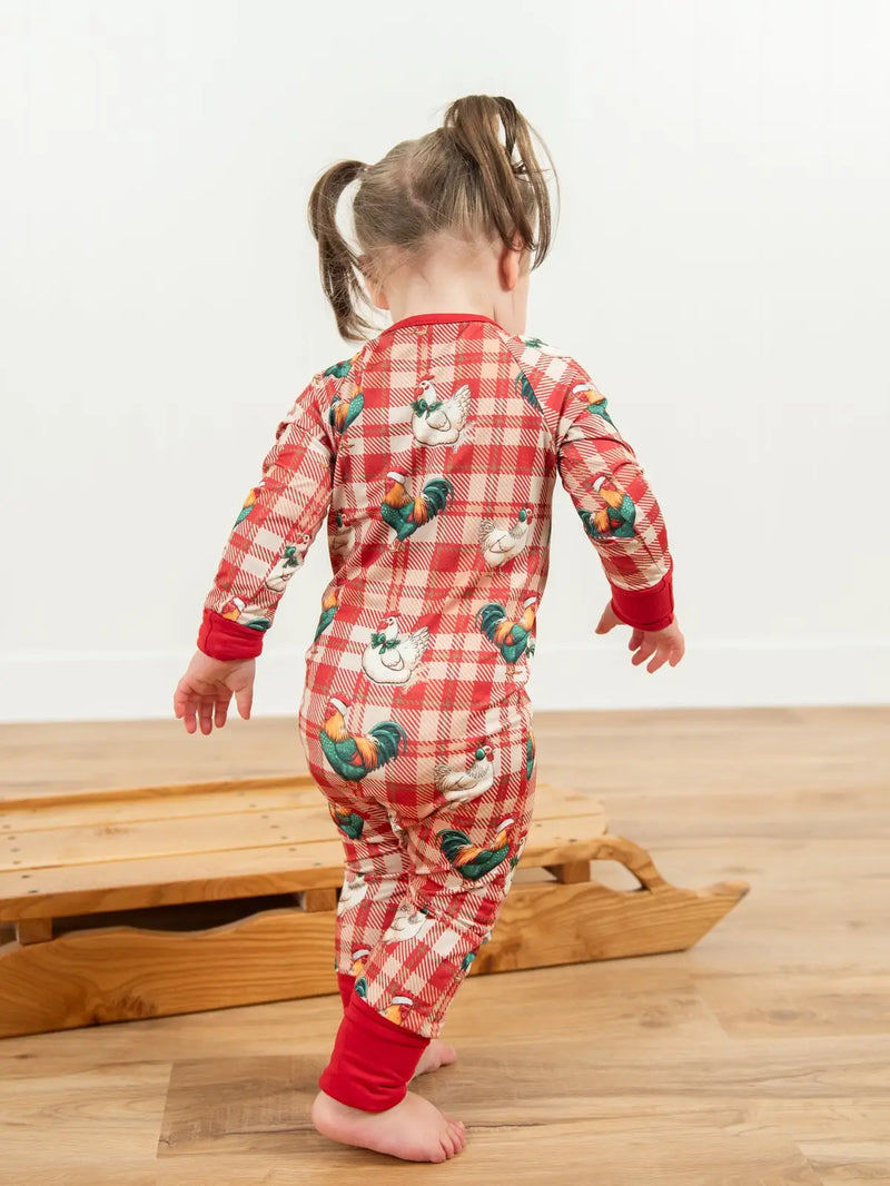 Christmas Chicken Plaid Convertible Bamboo Jammies | AFC