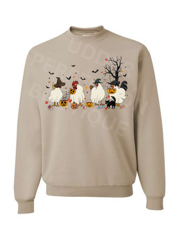 Chicken Ghosts- Sandstone Crewneck