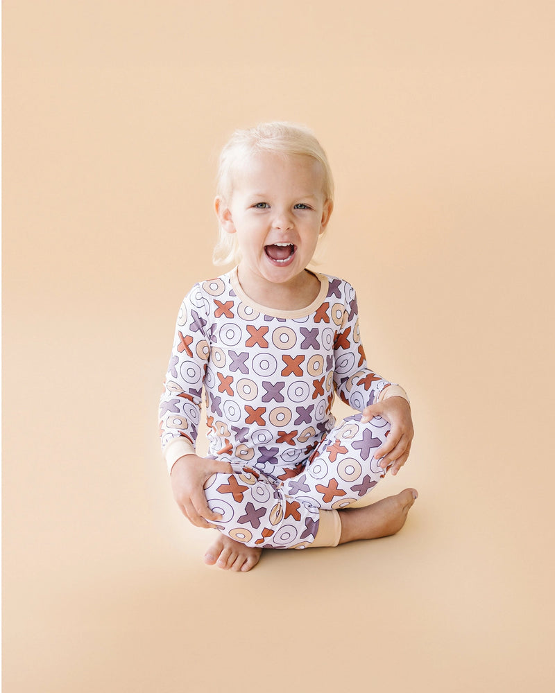 Lucky Panda | Valentine's Day Kids Bamboo Pajamas Two Piece Set | XOXO