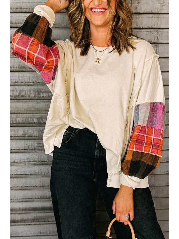 Patchwork Plaid Long Sleeve