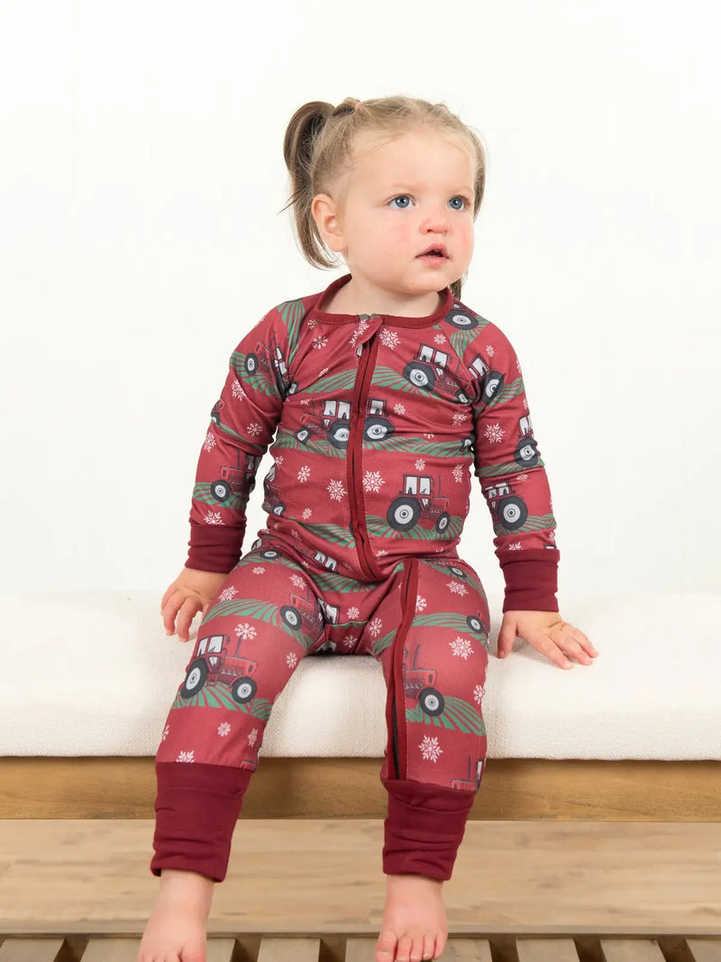 Red Tractor Christmas Convertible Bamboo Jammies | AFC