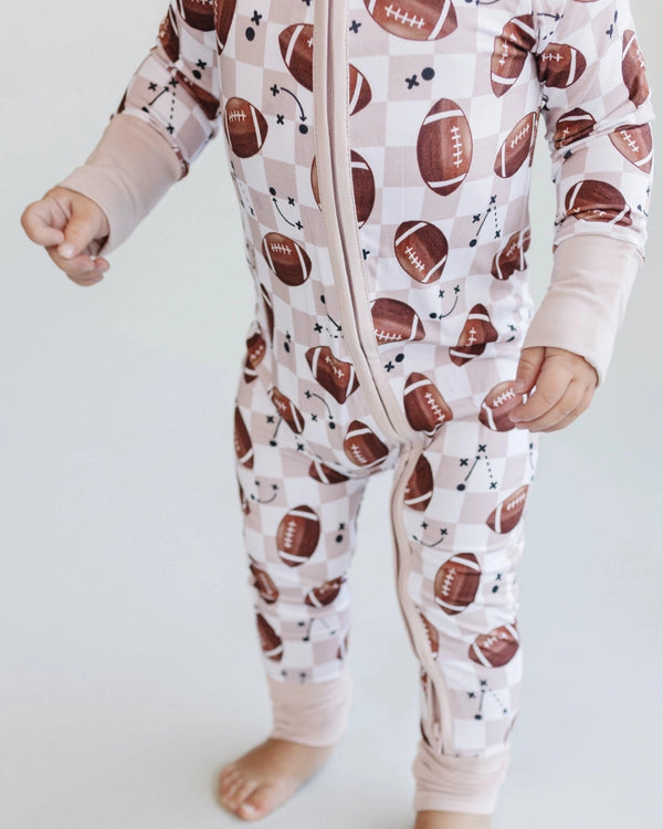 Lucky Panda | Bamboo Baby Clothing Unisex Zip Romper | Game Day