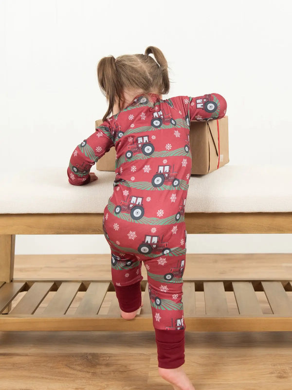 Red Tractor Christmas Convertible Bamboo Jammies | AFC