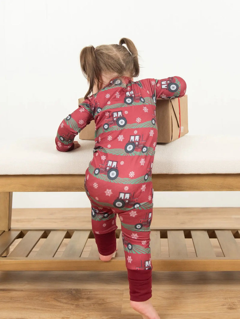 Red Tractor Christmas Convertible Bamboo Jammies | AFC
