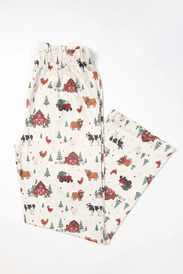 Christmas Barns & Animals ADULT Bamboo PJ Pants | AFC