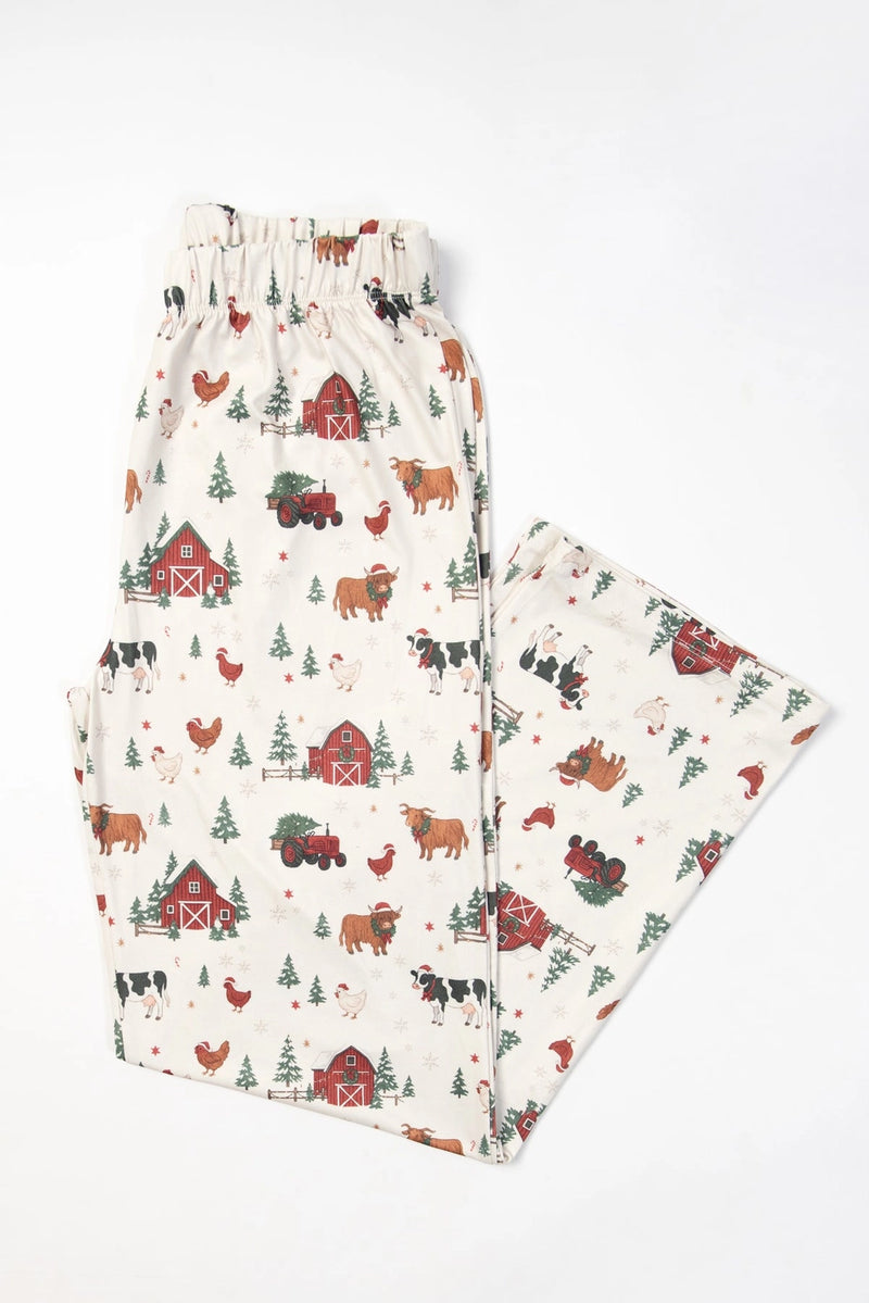 Christmas Barns & Animals ADULT Bamboo PJ Pants | AFC