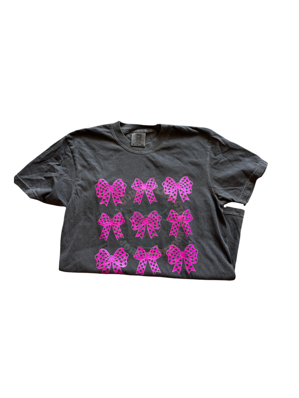 Pink Checkered Bows- Pepper