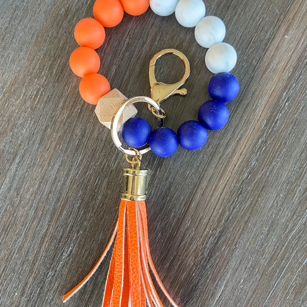 Game Day Blue/Orange/White Keychain