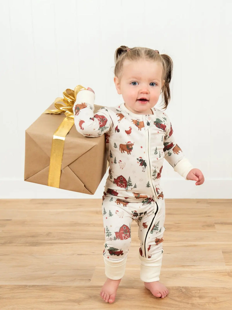 Christmas Barns & Animals Convertible Bamboo Jammies | AFC