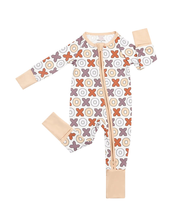 Lucky Panda | Valentine's Day Baby Bamboo Zip Romper | XOXO