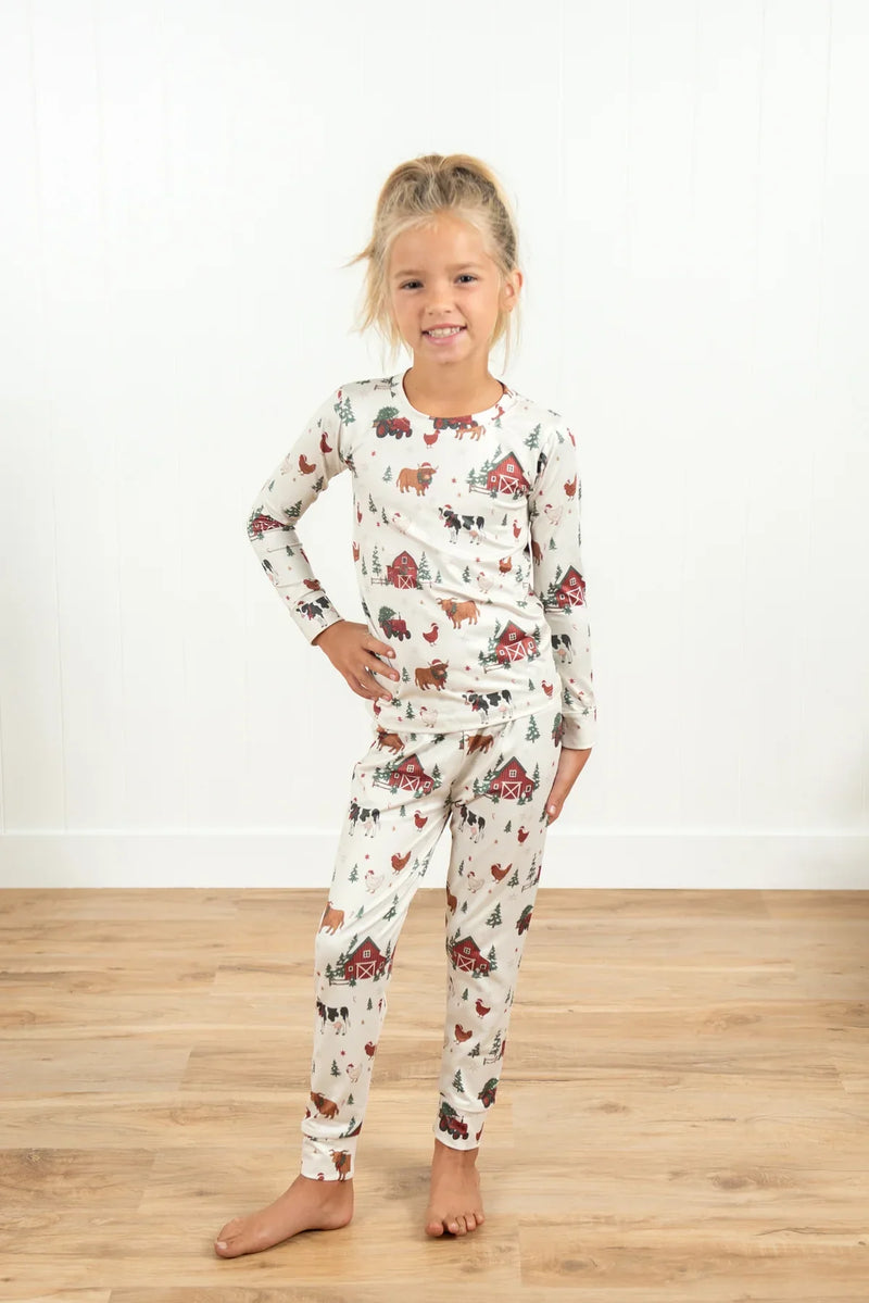 Christmas Barns & Animals Toddler/Youth Bamboo Jammies | AFC