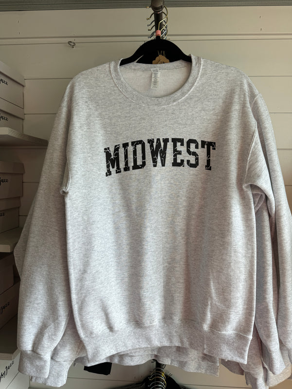 Midwest Crewneck- Ash Grey