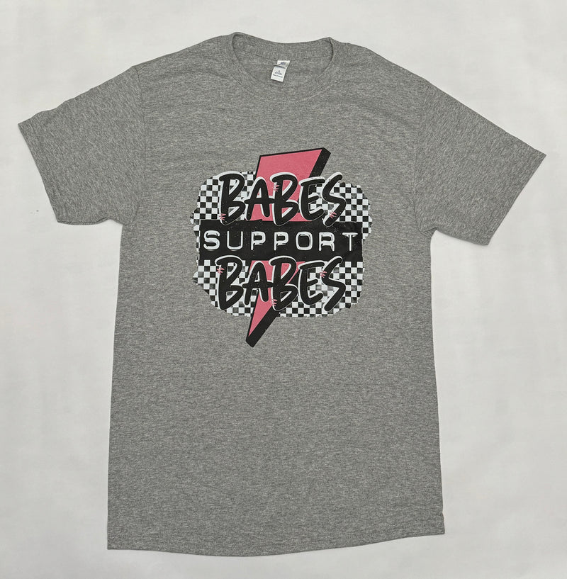 Babes Support Babes-Athletic Grey