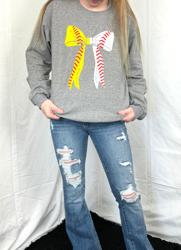 Baseball & Softball Bow- Crewneck