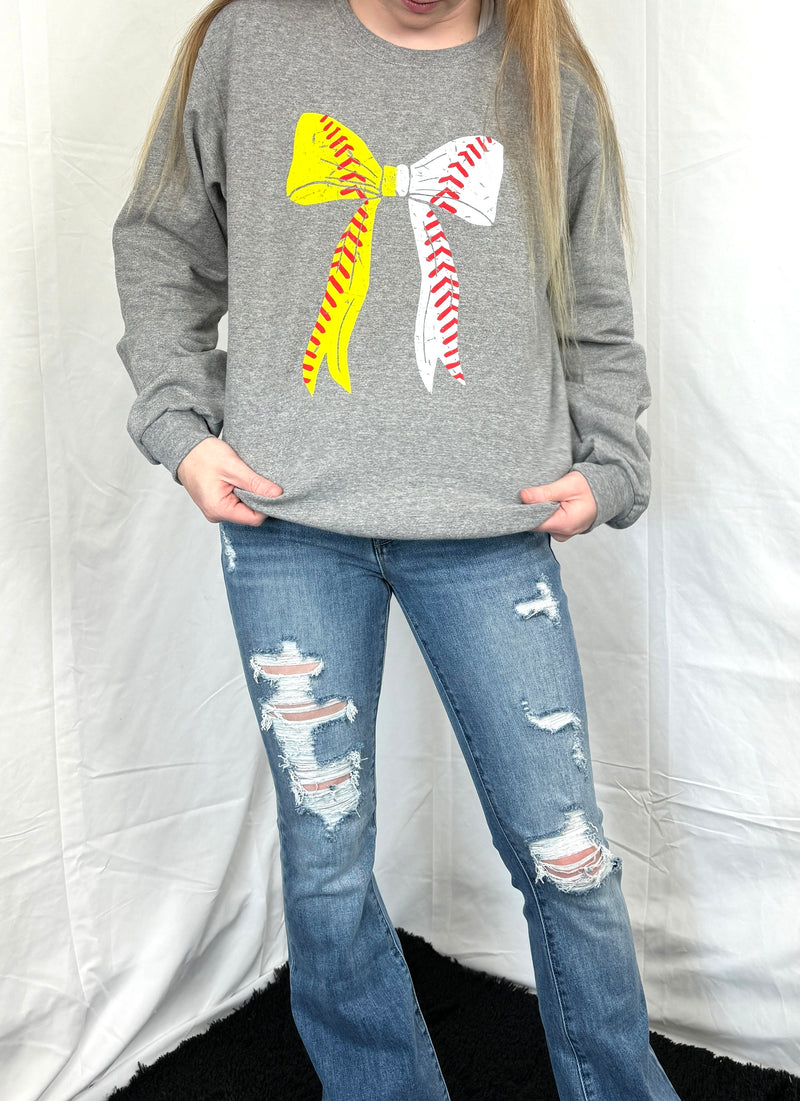 Baseball & Softball Bow- Crewneck