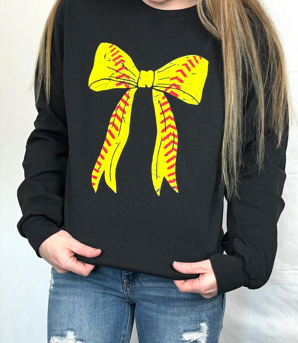 Softball Bow- Crewneck