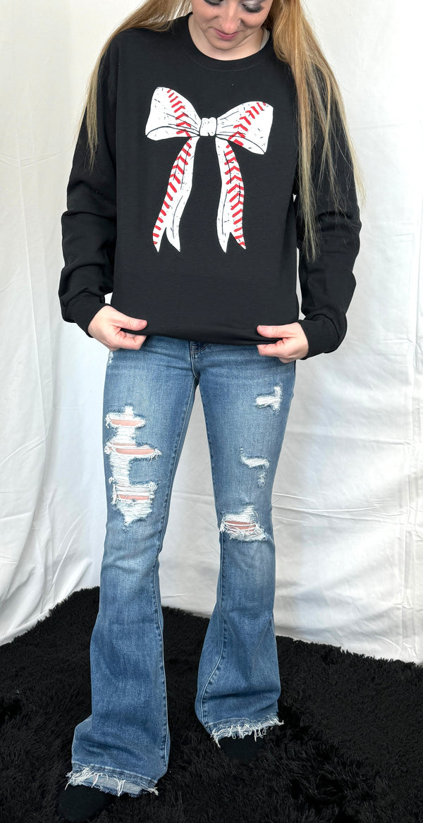 Baseball Bow-Crewneck