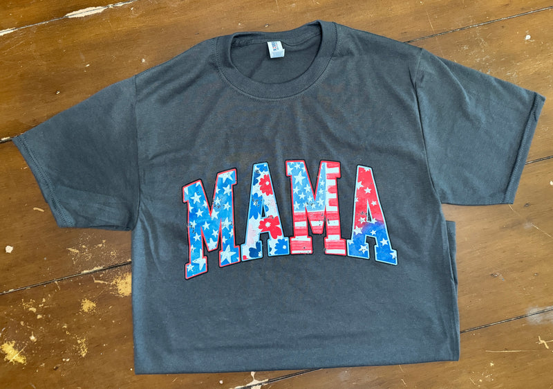 Red, White and Blue Mama-Charcoal