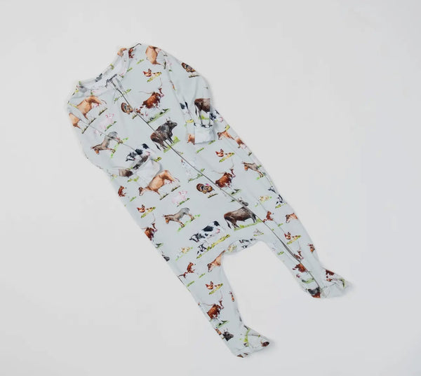 AFC | Watercolor Animals Bamboo Footie Pajamas